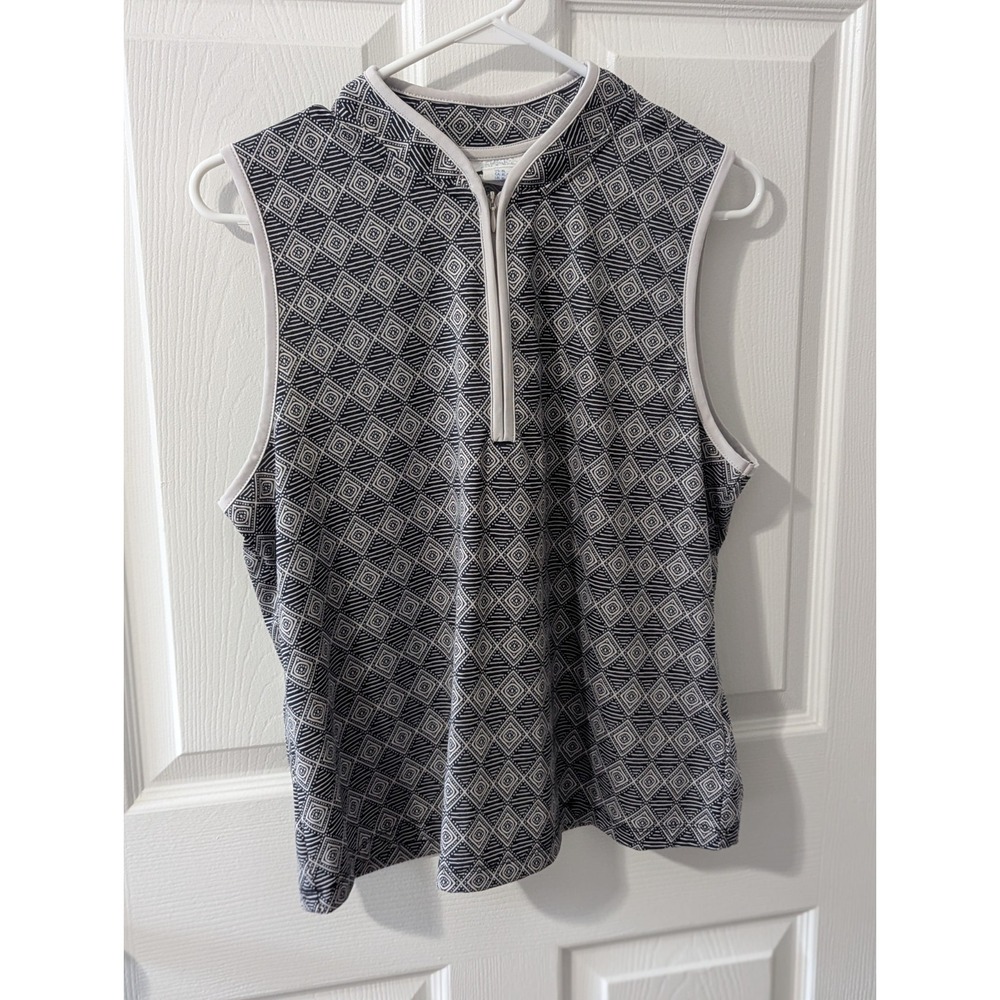 Sigrid Olsen Golf & Tennis Tank Top Women's Size XL Black Gray